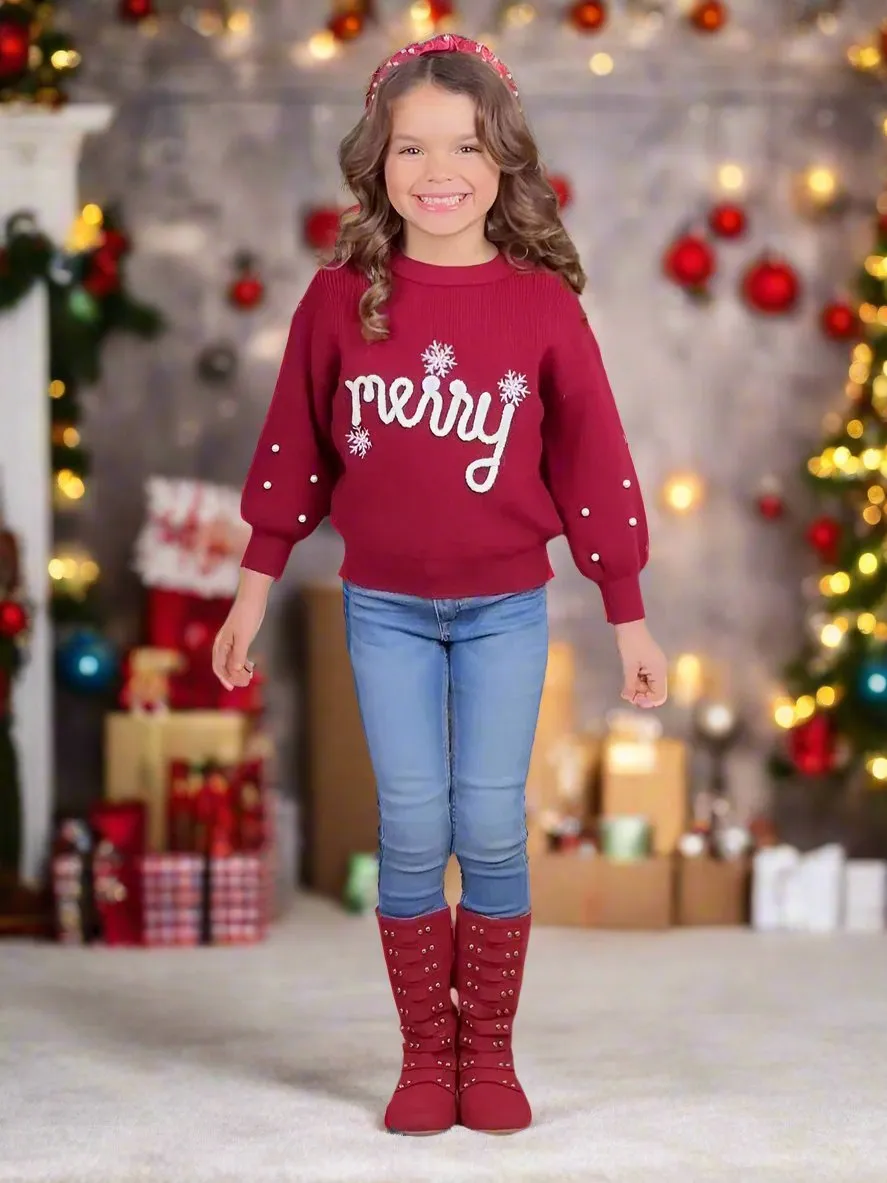 Mommy and Me Merry Snowflake Christmas Sweater