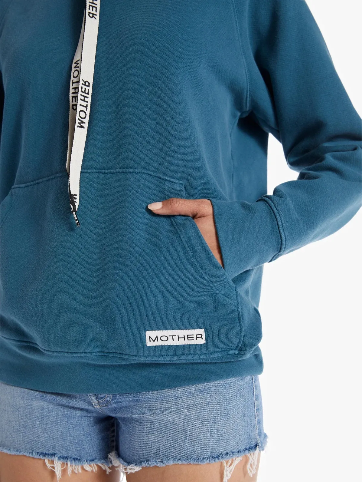 Mother - The Loafer Hoodie in Coral Blue in the Hot Seat