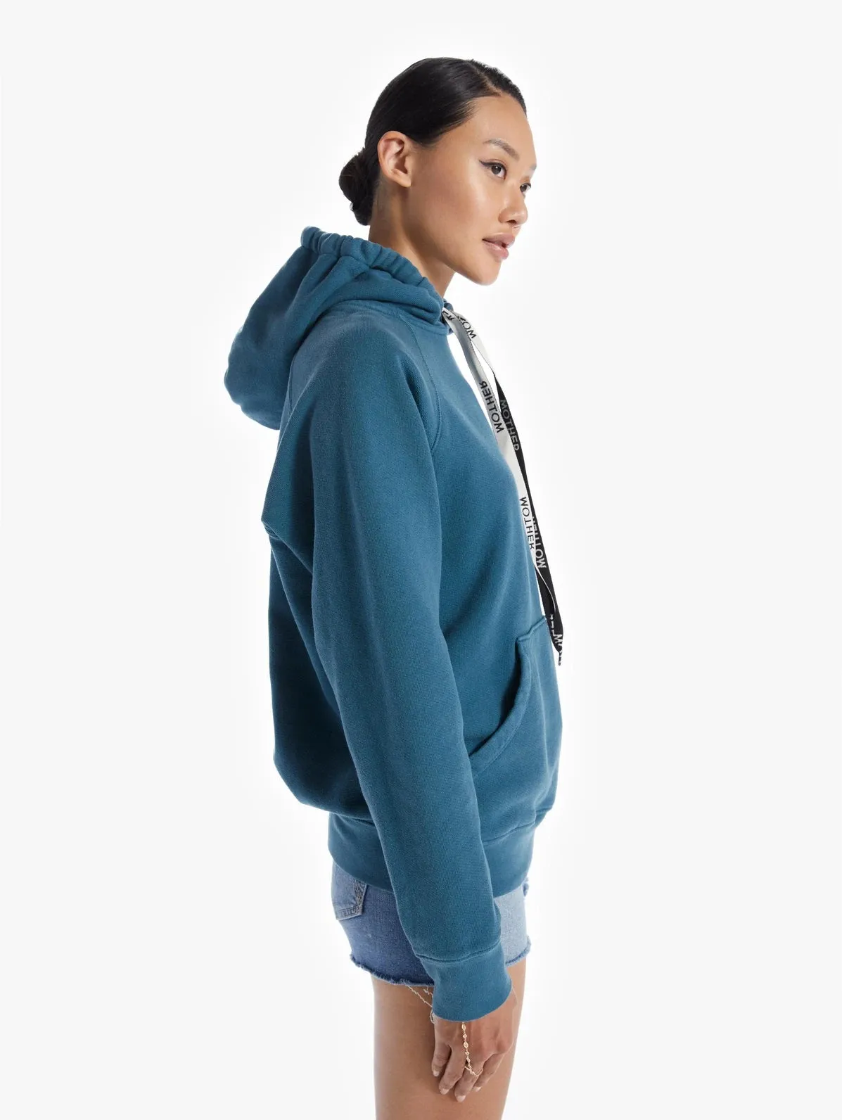 Mother - The Loafer Hoodie in Coral Blue in the Hot Seat