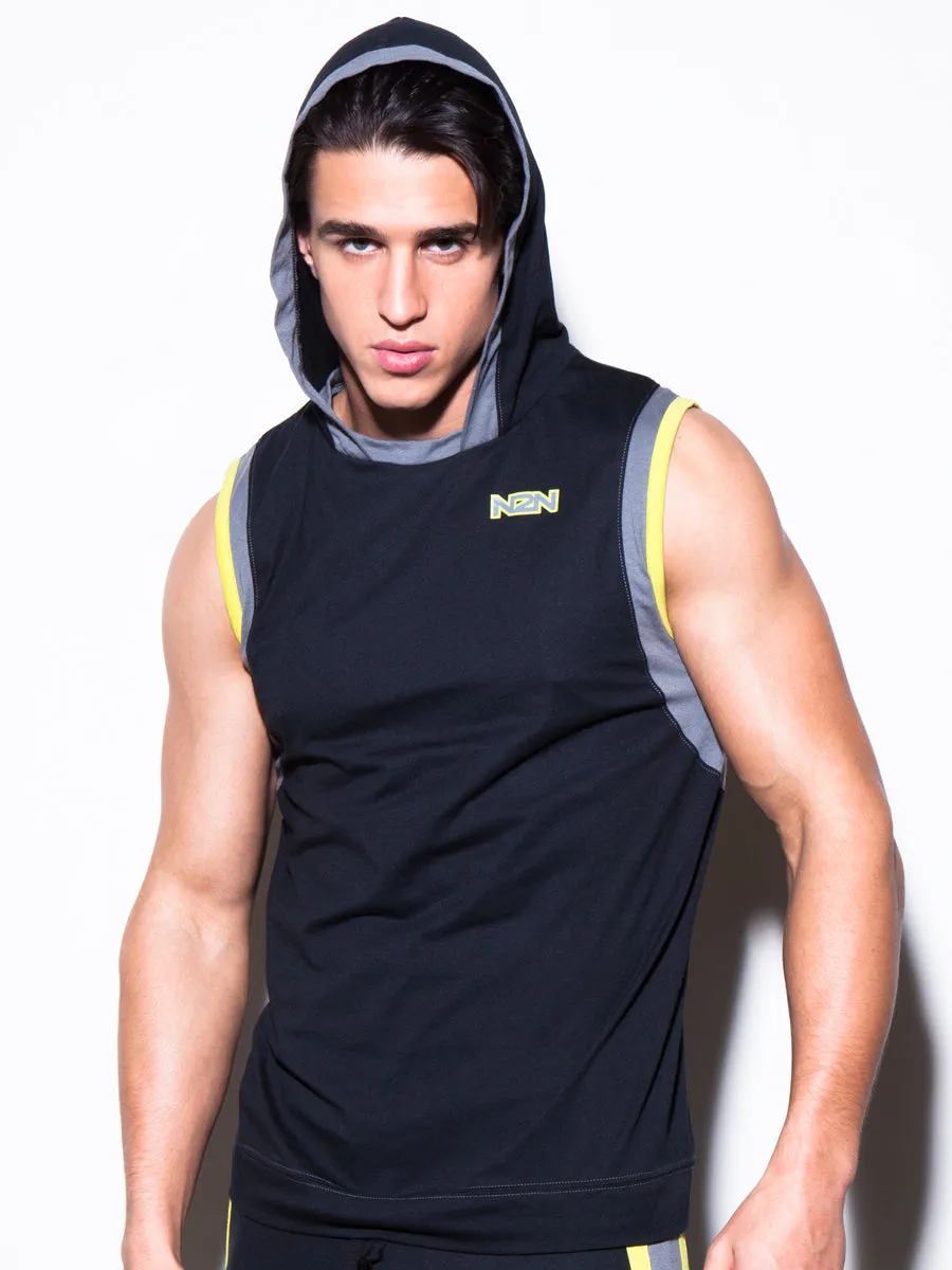 N2N Trainer 2.0 Sleeveless Hoodie-Black/Grey