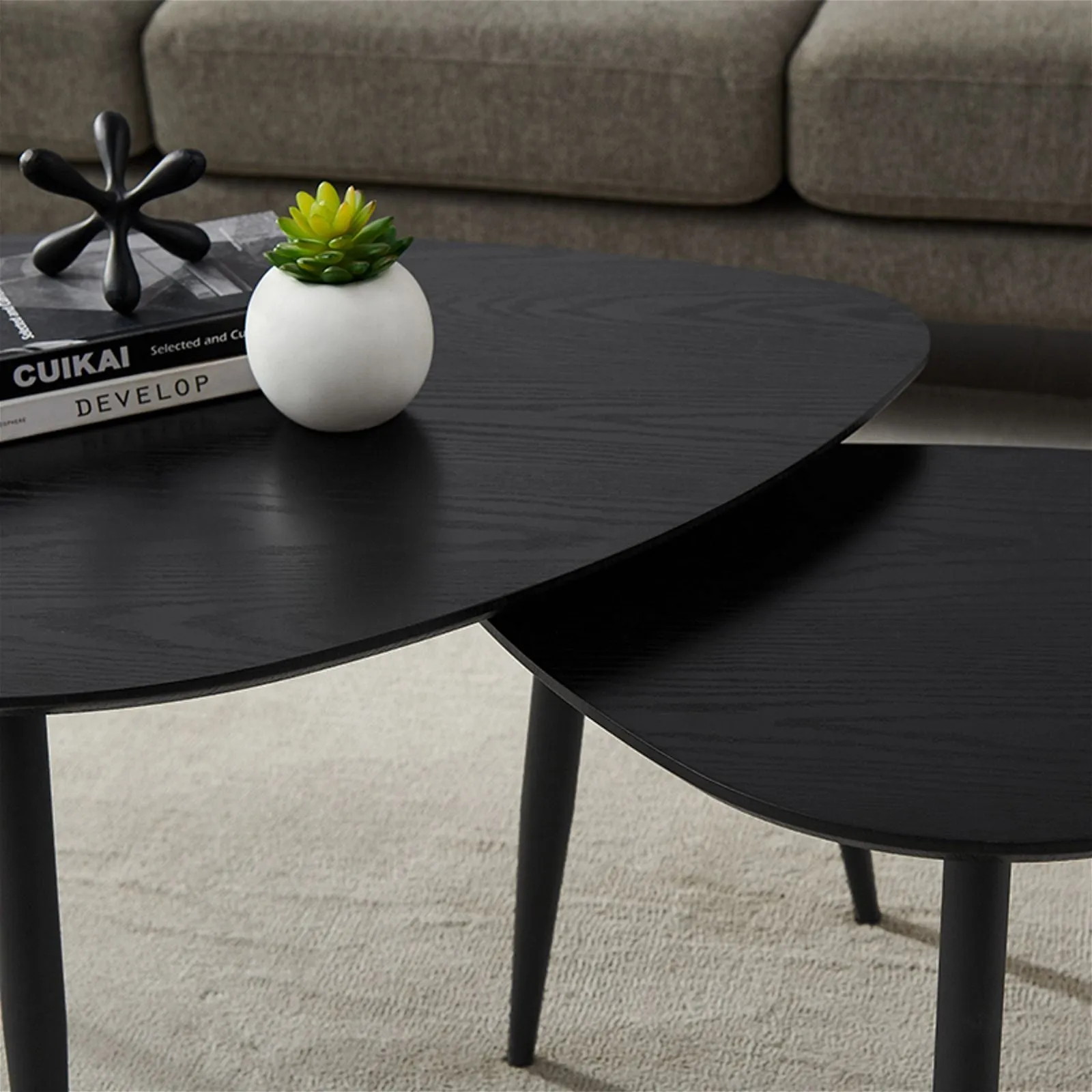 Nested Coffee Table Black on Black Oak by Urban Style