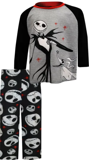 Nightmare Before Christmas Jack and Zero Kids Fleece Pajama