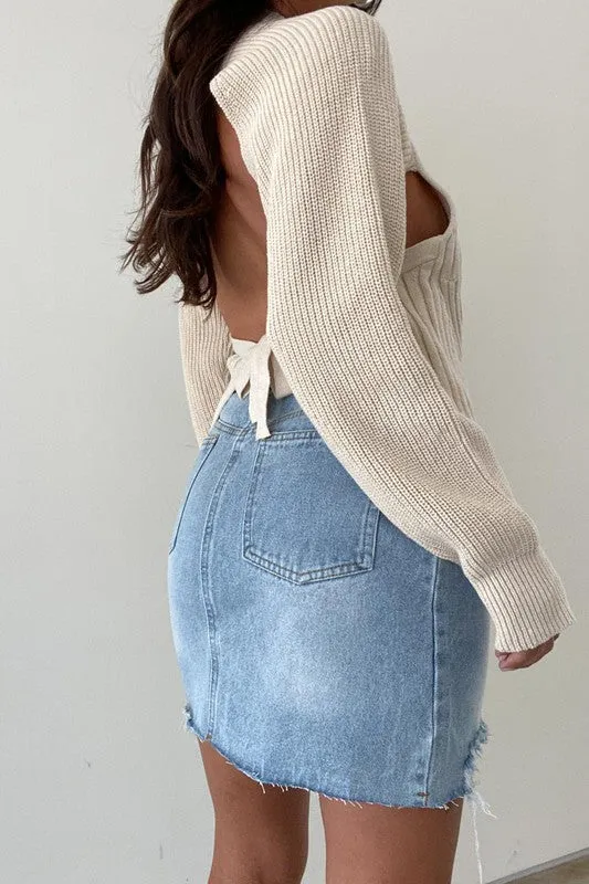 Open Back Knit Top