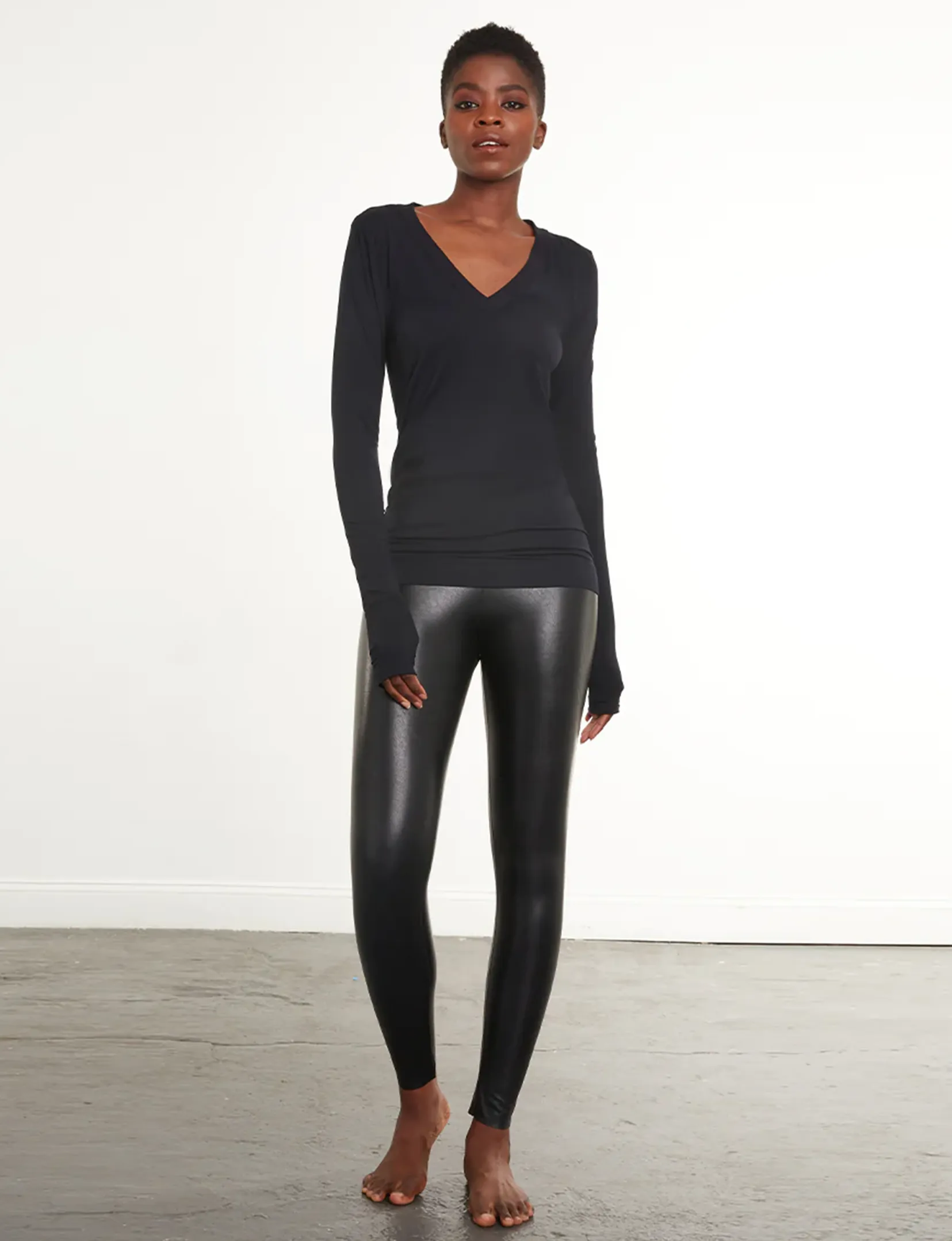 Perfect Control Faux Leather Legging, Black