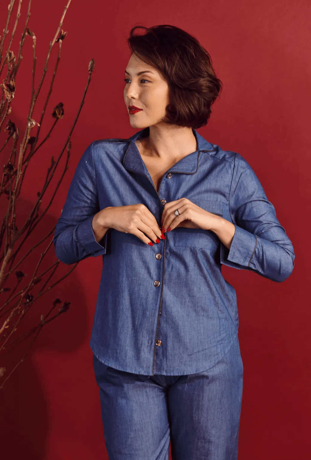 PJ Blouse - Dark Chambray