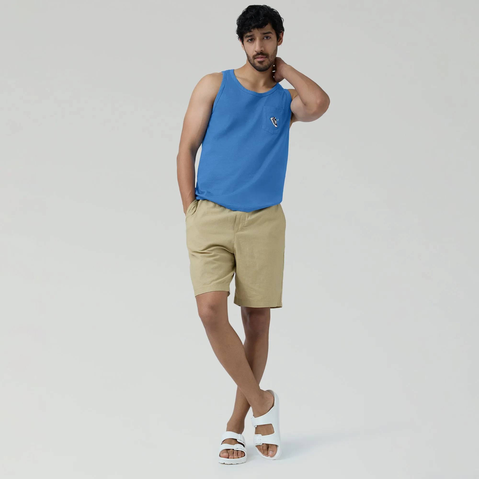 Renew Combed Cotton Tank Tops French Blue