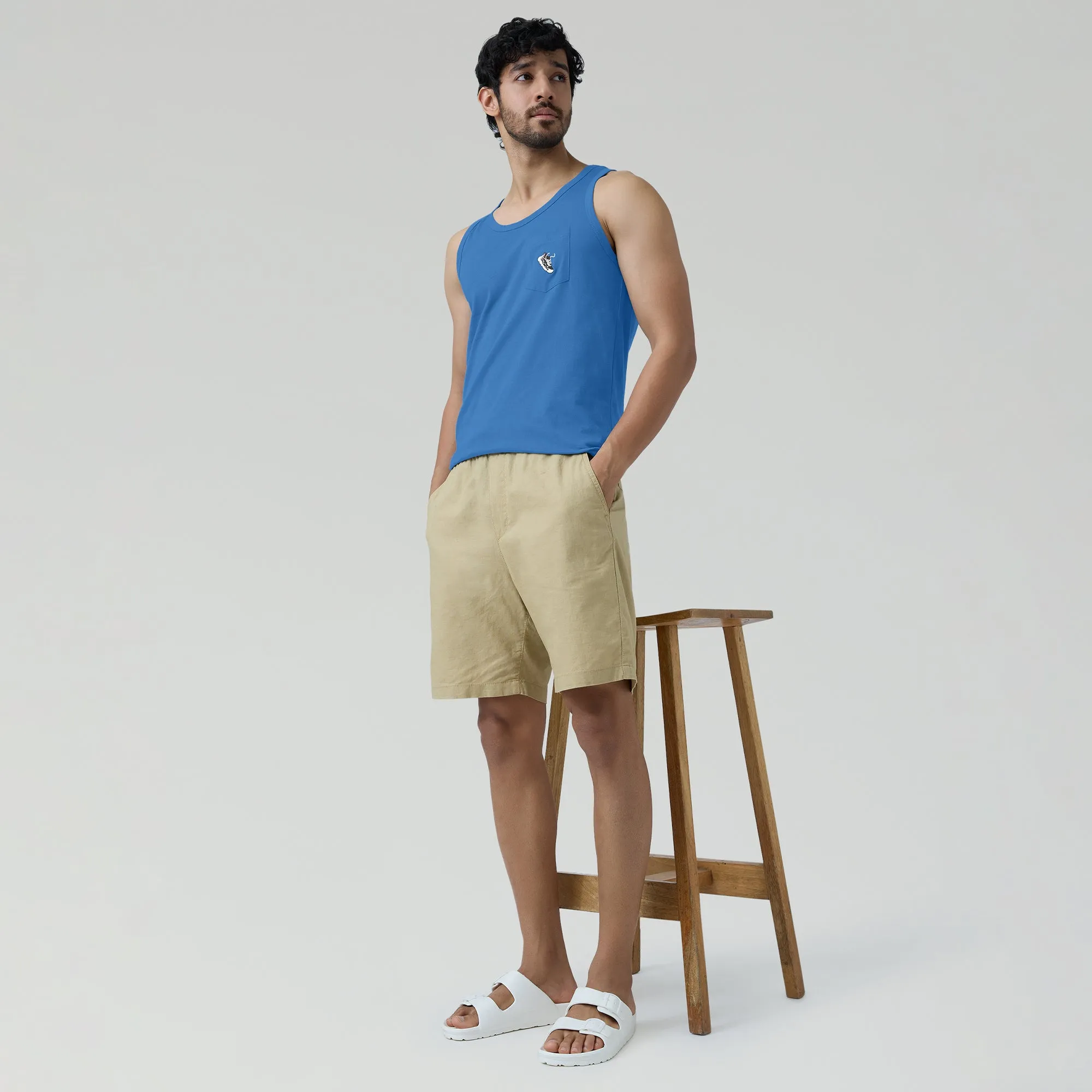 Renew Combed Cotton Tank Tops French Blue