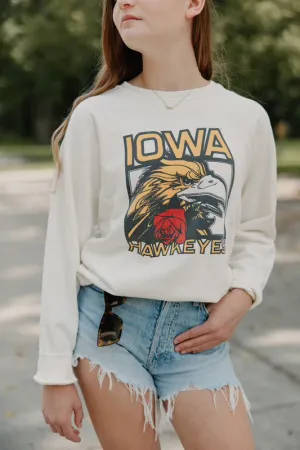 Retro Brand x Blond Genius - Iowa Rose Sweatshirt (Non-cropped) in Antique White