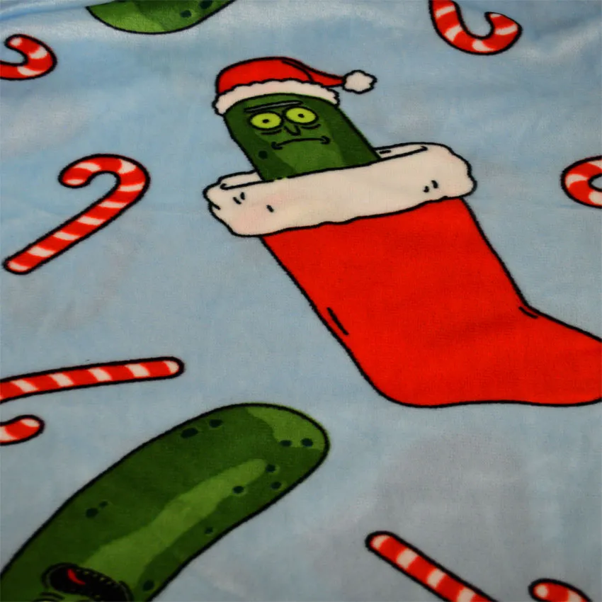 Rick and Morty Merry Pickle Rick Christmas Silky Fleece Lounge Pants