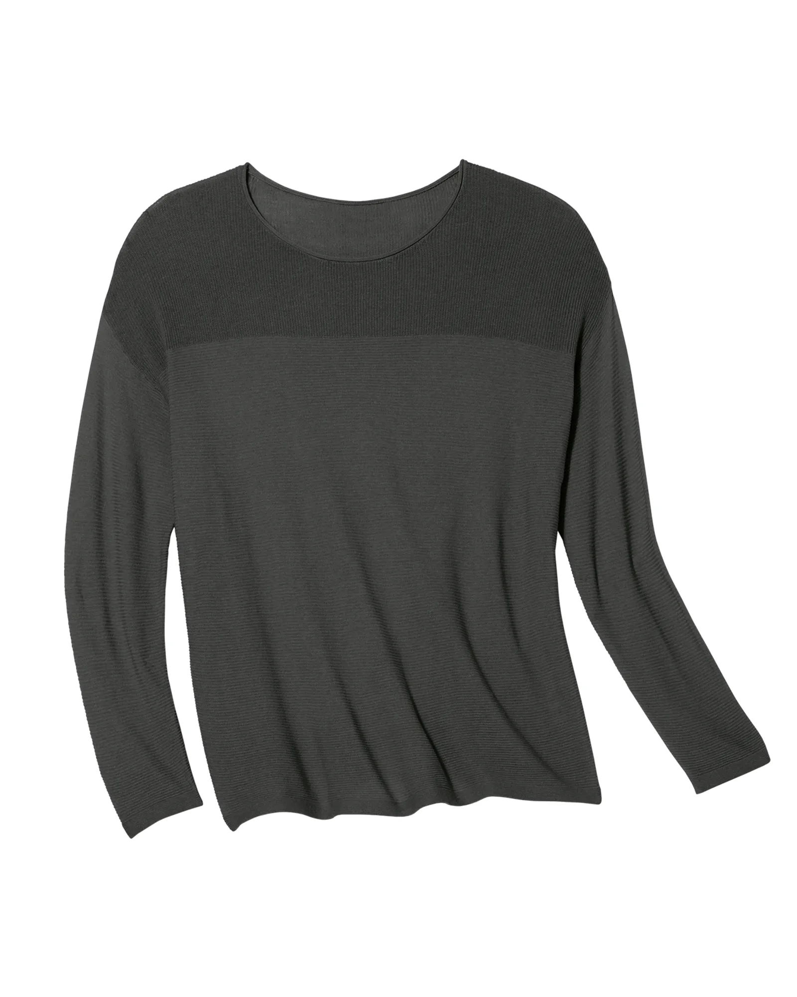 Rosabel Long Sleeve Textured Pullover Sweater | Charcoal Grey