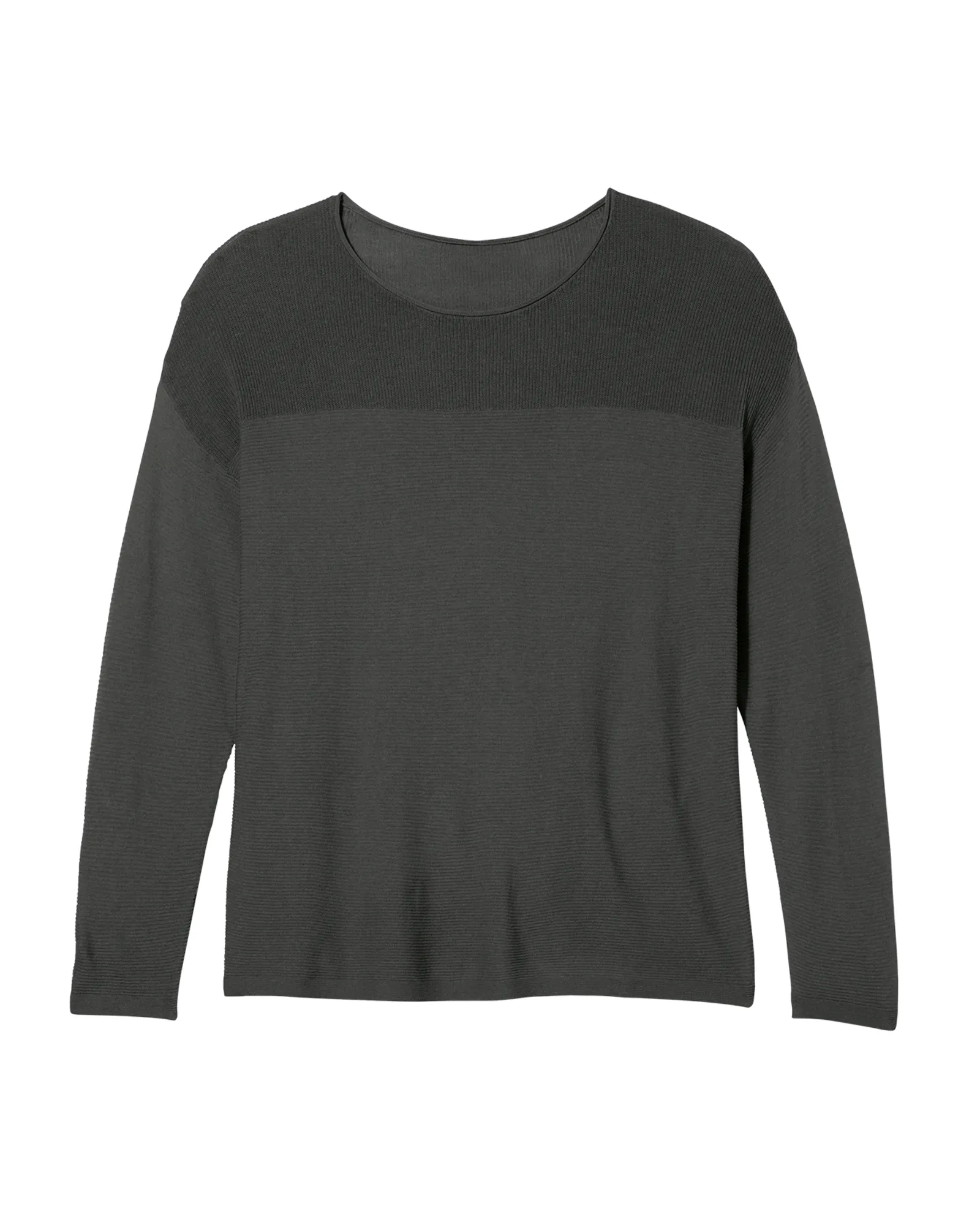 Rosabel Long Sleeve Textured Pullover Sweater | Charcoal Grey