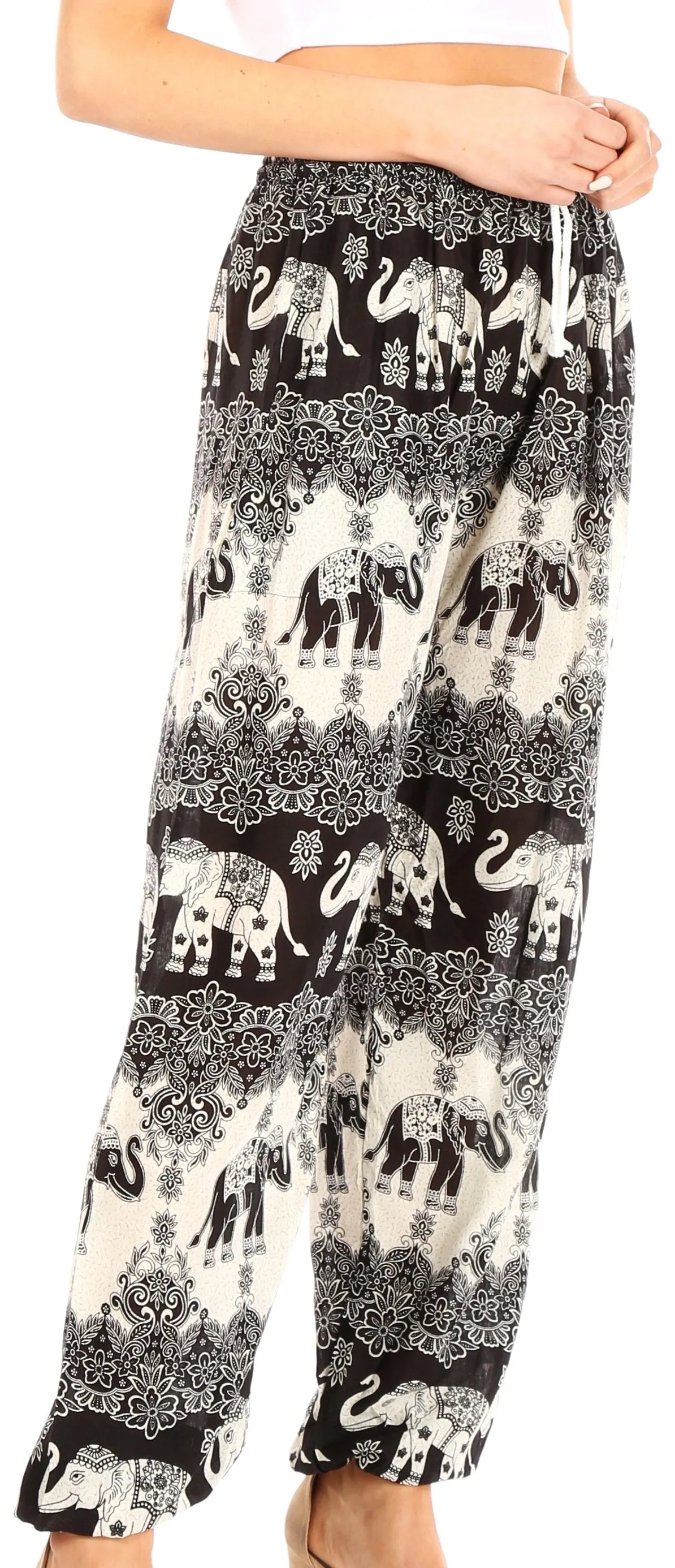 Sakkas Akilla Women's Loose Printed Yoga Elephant Pants Elastic Waist w/Pocket