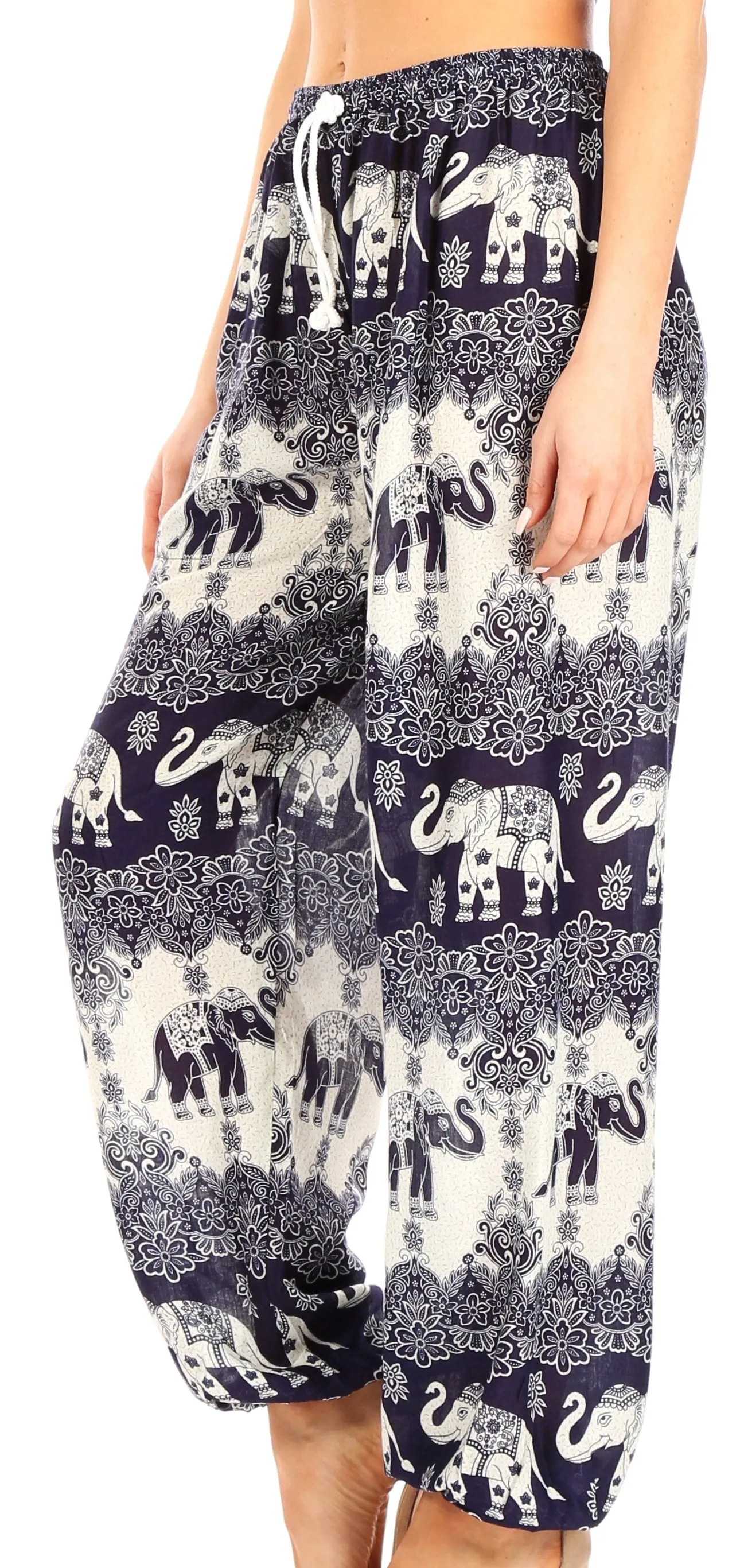 Sakkas Akilla Women's Loose Printed Yoga Elephant Pants Elastic Waist w/Pocket