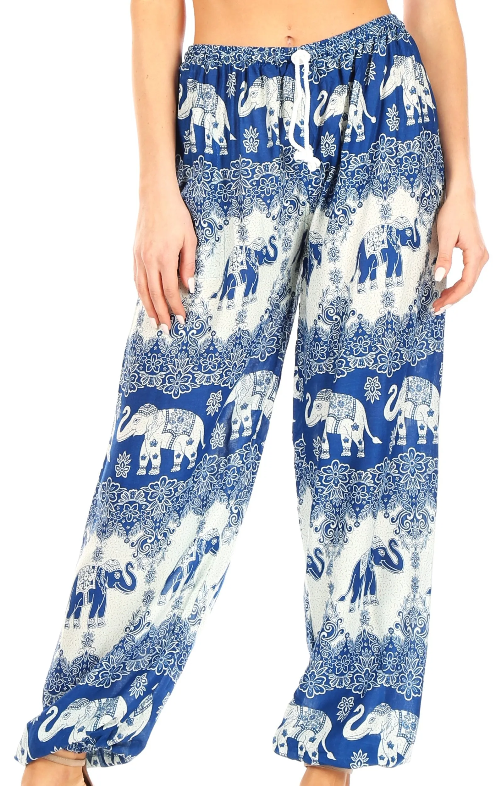 Sakkas Akilla Women's Loose Printed Yoga Elephant Pants Elastic Waist w/Pocket