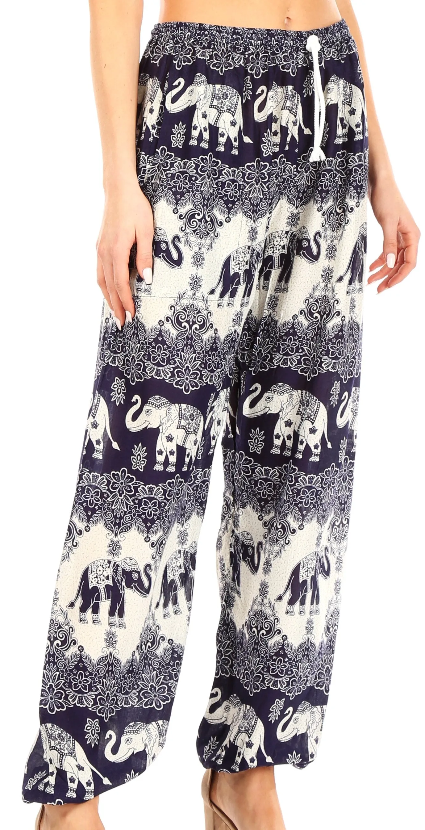 Sakkas Akilla Women's Loose Printed Yoga Elephant Pants Elastic Waist w/Pocket