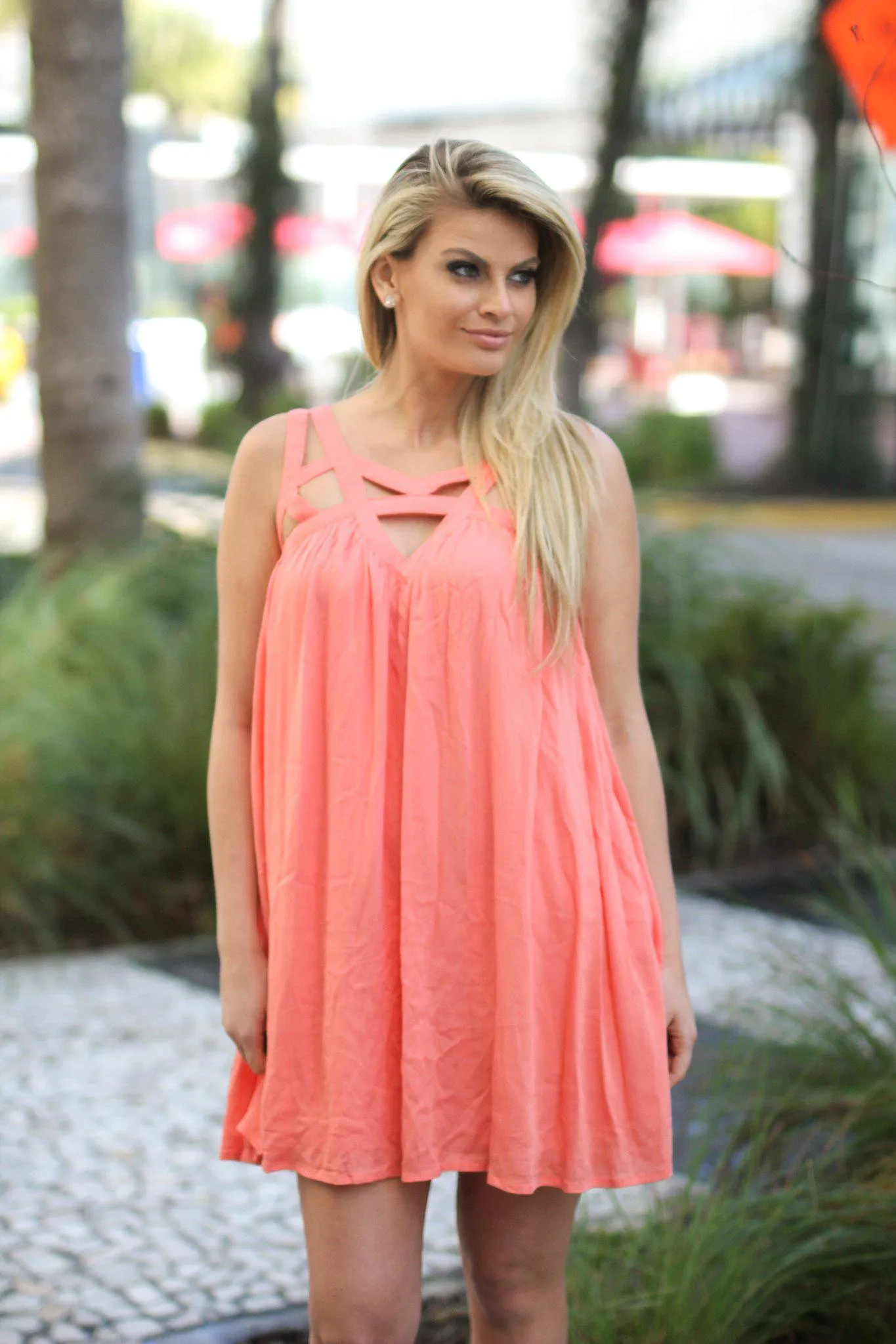 Salmon Short Dress