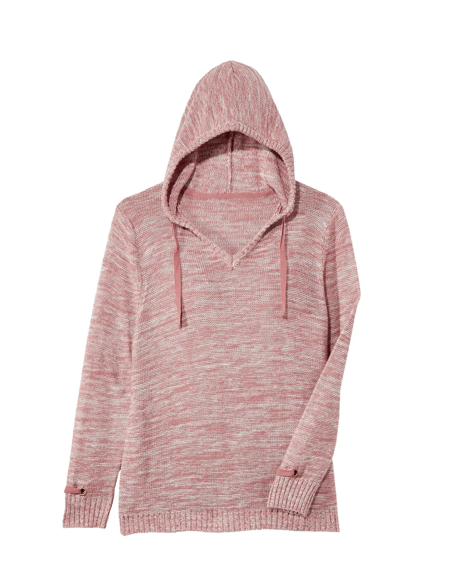 Sari Pullover Sweater With Hood | Pink / White