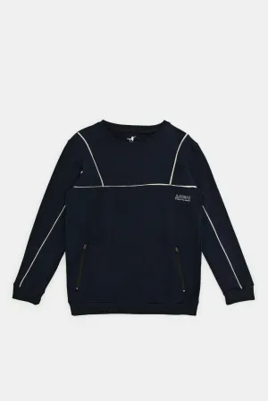 Senior Boys Navy Embellished Sweatshirt