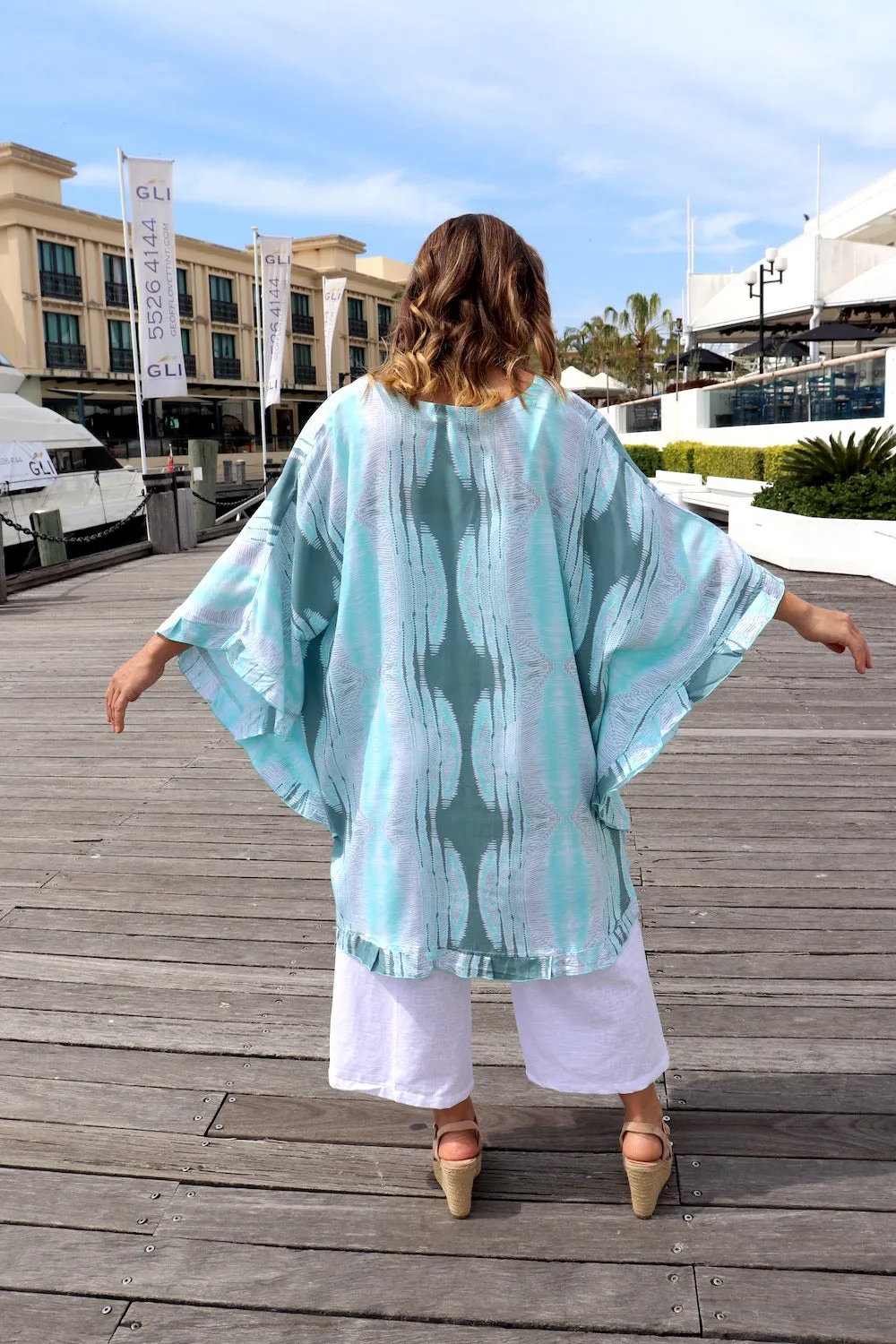 Set Free Batwing Top/Dress In Heartbeat Sky