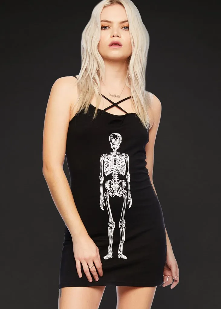 Skeleton Caged Look Strappy Cami Tank Top