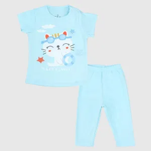 Swimming Cat Short-Sleeved Pajama