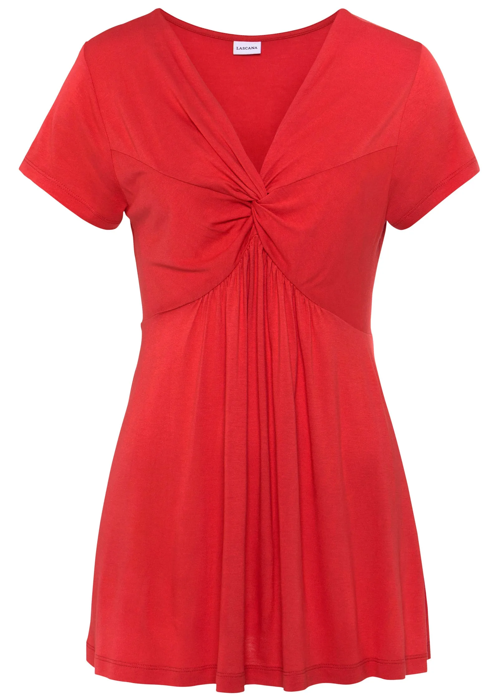 Twist Front Babydoll Top - Coral