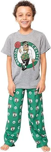 Ultra Game NBA Official Youth 2 Piece T-Shirt & Lounge Pants Pajama Set, Boston Celtics, Boys Sizes|Boston Celtics