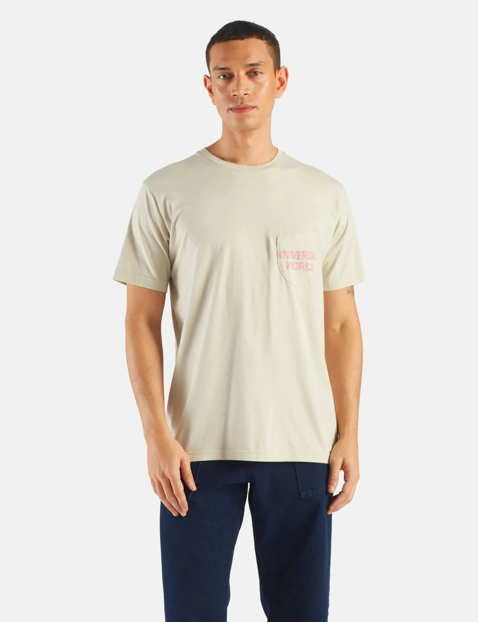 Universal Works Print Pocket T-Shirt (Organic) - Driftwood